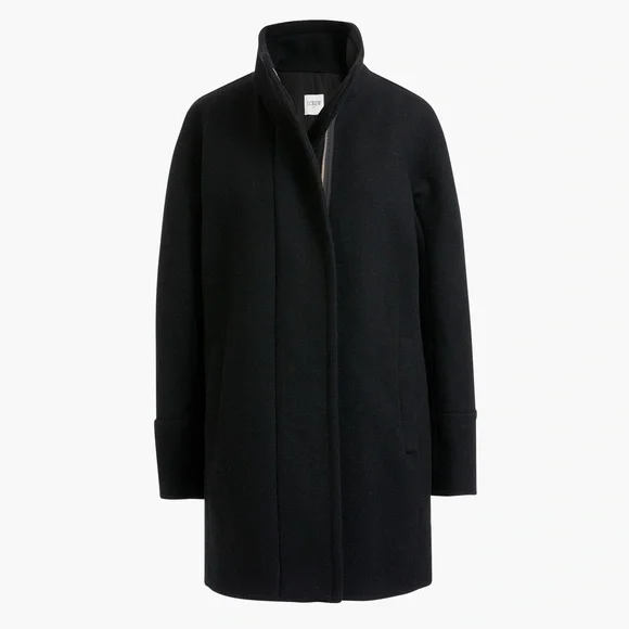 J. Crew City Coat Wool Blend Long Pea Trench Coat Winter Heavy 16 Preppy Classic - Picture 2 of 14